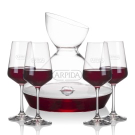 Woodbury Carafe & 4 Cannes Wine with Logo