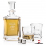 Personalized Avalon 3pc Decanter Set & S/S Ice Cubes