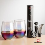 Swiss Force Opener & 2 Miami Stemless Wine with Logo