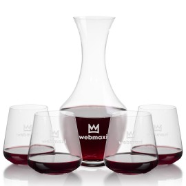 Logo Branded Oldham Carafe & 4 Breckland Stemless