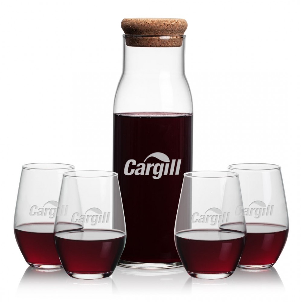 Promotional Aviston Carafe & 4 Vale Stemless Wine