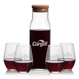 Promotional Aviston Carafe & 4 Vale Stemless Wine