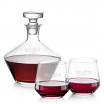 Tucson Decanter & 2 Stemless Wine with Logo