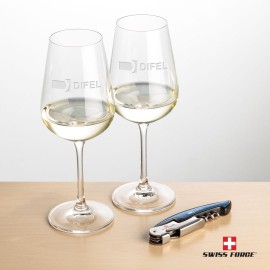 Swiss Force Opener & 2 Laurent Wine - Blue with Logo