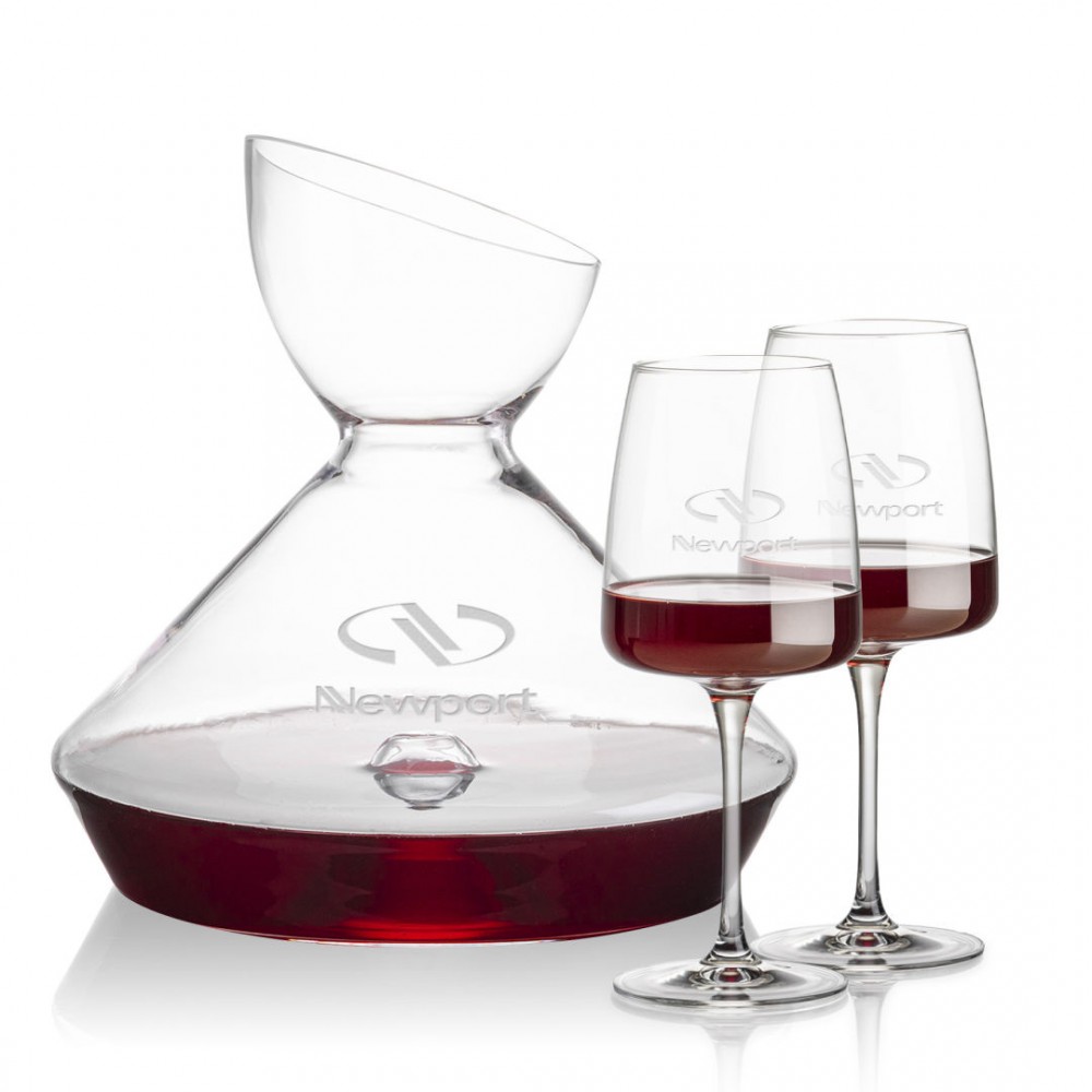 Woodbury Carafe & 2 Dunhill Wine with Logo