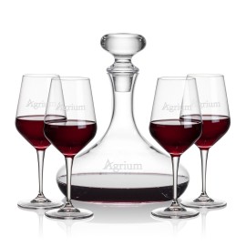 Stratford Decanter & 4 Germain Wine with Logo