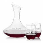 Custom Hampton Carafe & 2 Stanford Stemless Wine