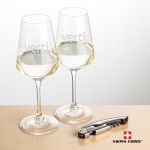 Personalized Swiss Force Opener & 2 Cannes Wine - Silver