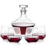 Tucson Decanter & 4 Stemless Wine with Logo