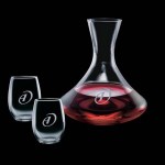 Senderwood Carafe & 2 Stanford Stemless Wine with Logo