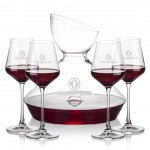 Woodbury Carafe & 4 Bretton Wine with Logo