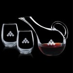 Medford Carafe & 2 Stemless Wine with Logo