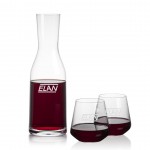 Caldmore Carafe & 2 Cannes Stemless Wine with Logo