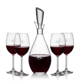 Juliette Decanter & 4 Blyth Wine with Logo