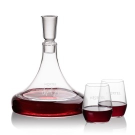 Ashby Decanter & 2 Germain Stemless Wine with Logo