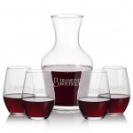 Logo Branded Summit Carafe & 4 Vale Stemless Wine