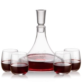 Promotional Ashby Decanter & 4 Crestview Stemless Wine