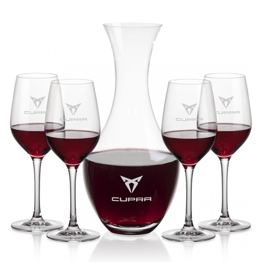 Logo Branded Oldham Carafe & 4 Lerthbridge Wine