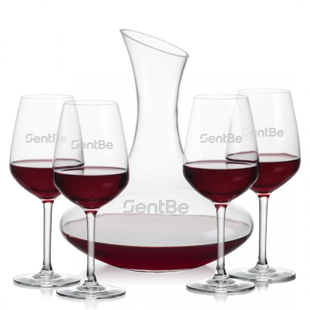 Hampton Carafe & 4 Mandelay Wine with Logo