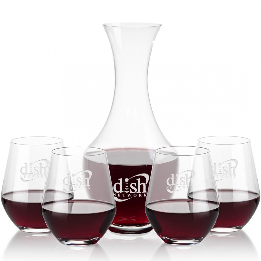 Custom Oldham Carafe & 4 Reina Stemless