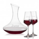 Hampton Carafe & 2 Connoisseur Wine with Logo