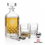 Longford 3pc Decanter Set & S/S Ice Balls with Logo