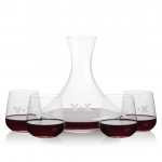 Senderwood Carafe & 4 Howden Stemless Wine with Logo