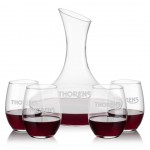 Personalized Hampton Carafe & 4 Stanford Stemless Wine