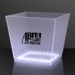 Customized White LED Bottle Service Ice Bucket - Domestic Print
