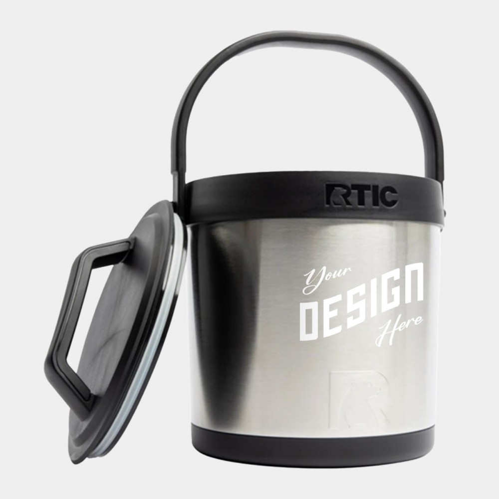 100 oz. RTIC Stainless Steel Vacuum Insulated Ice Bucket with Logo