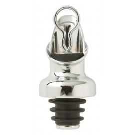 Chrome Plated Bottle Pourer w/Stopper with Logo