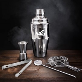 Logo Branded 5-Piece Cocktail Shaker Set