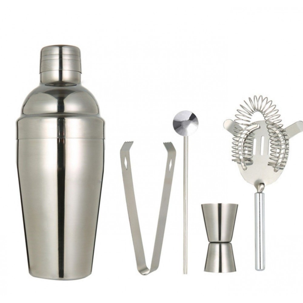 5 Pieces Cocktail Shaker Set (550Ml) with Logo