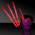5" Pad Printed Red Glow Swizzle Stick with Logo
