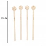 Logo Branded 7 inch L Disposable Wood Round End Coffee Mixer Swizzle Drink Sticks