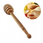 6 1/3" 100% Natural Wooden Honey Dipper Honeycomb Stick with Logo