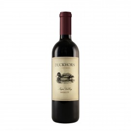 Logo Branded Etched Duckhorn Napa Merlot w/Color Fill