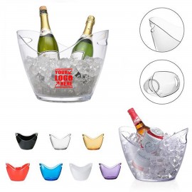 4L Clear Champagne Ice Bucket with Logo