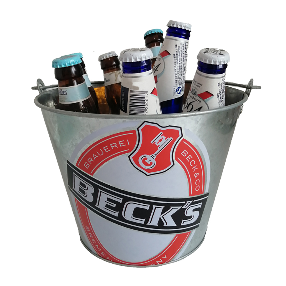 Galvanized Ice Bucket with Logo