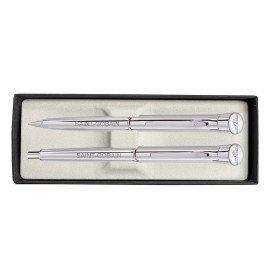 Promotional Signature Collection - Garland USA Made Metal Pen & Pencil Sets | Polished Chrome | Chrome Accents