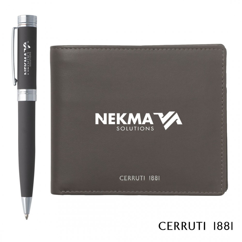 Promotional Cerruti 1881 Zoom Card Wallet & Fountain Pen Gift Set - Navy