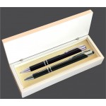 JJ Series Black Stylus Pen and Pencil Set in white wood Presentation Gift Box Logo Branded