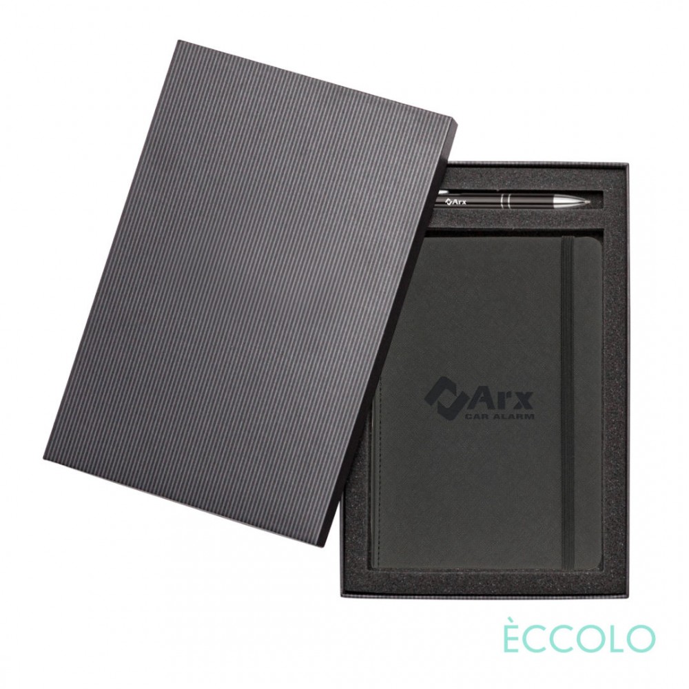 Eccolo Memphis Journal/Clicker Pen Gift Set - (M) Black with Logo