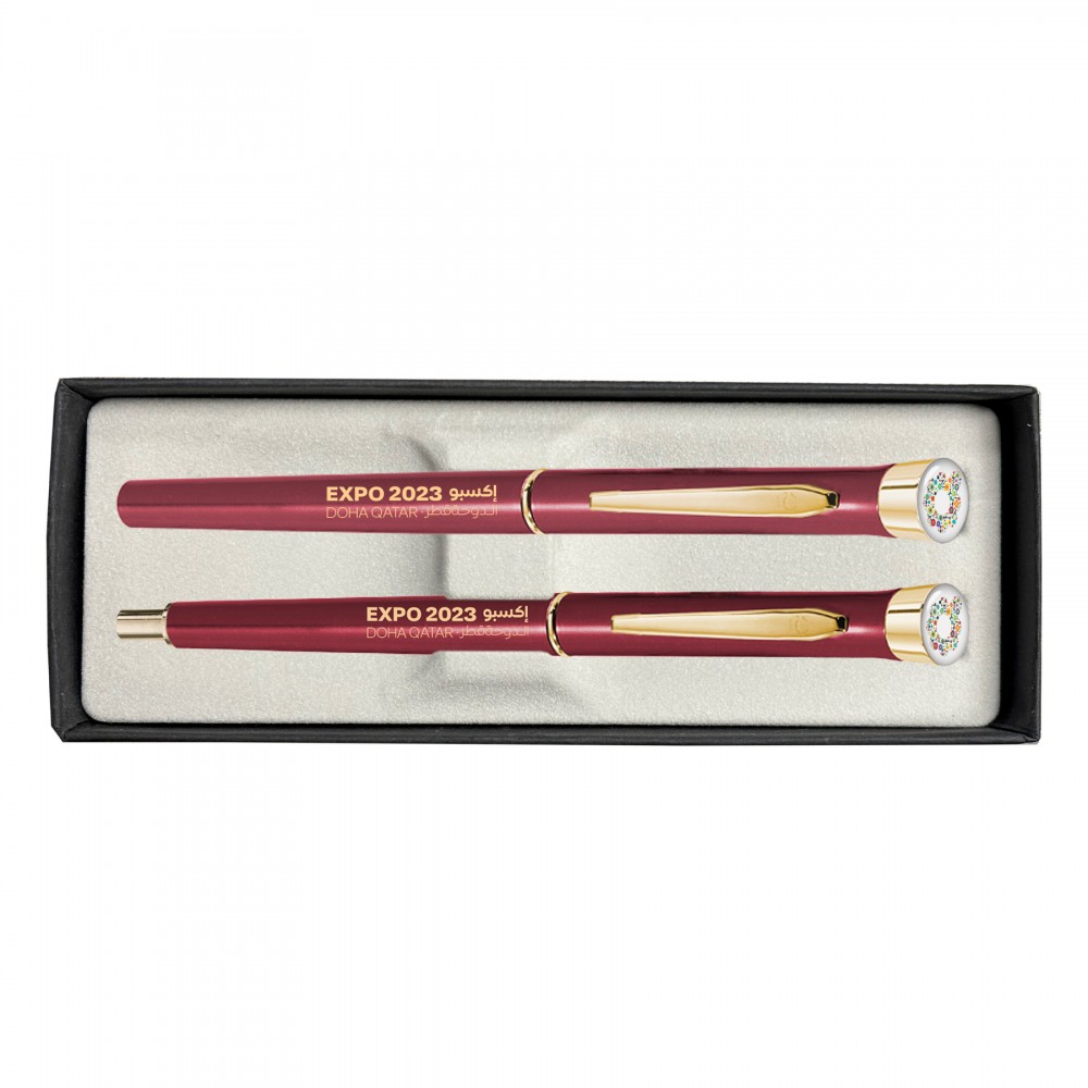 Color Collection - Garland USA Made Metal Pen & Pencil Sets | High Gloss Finish | Gold Accents with Logo