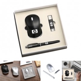 Custom Employee Award Gift Set Pen, Wireless Mouse And 8Gb Usb Flash Disk