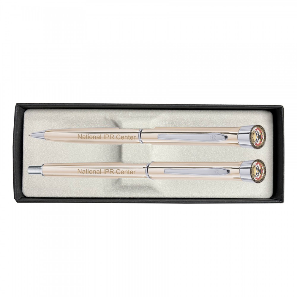 Promotional Signature Collection - Garland USA Made Metal Pen Sets | Polished Gold | Chrome Accents