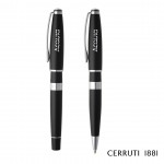 Promotional Cerruti 1881 Bicolore Ballpoint & Rollerball Pen Gift Set - Black