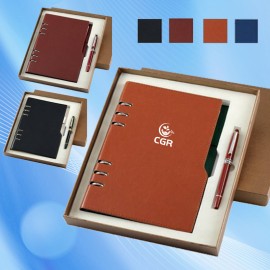 Custom Hardcover Notebook with Refillable Pen Gift Set