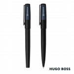 Logo Branded Hugo Boss Gear Minimal Ballpoint Pen & Fountain Pen Set - Black Navy