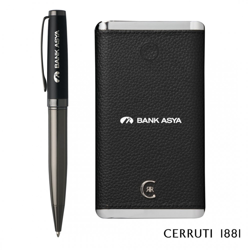 Promotional Cerruti 1881 Hamilton Ballpoint Pen & Power Bank Gift Set - Black